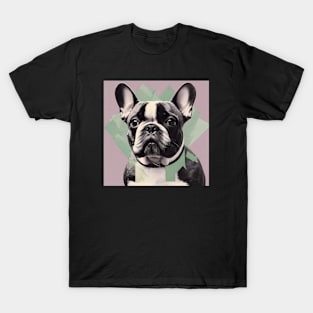 Risograph Style Black White French Bulldog T-Shirt